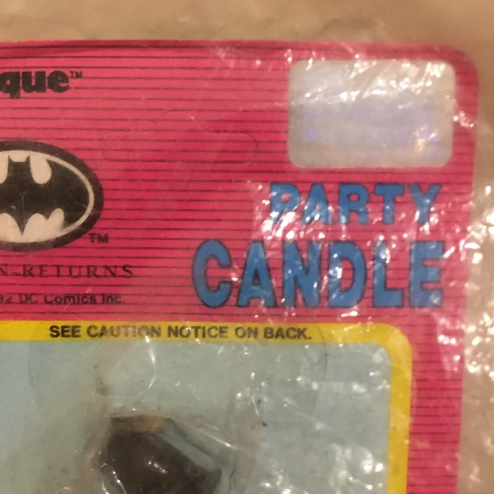 Batman 1992 DC COMICS BATMAN RETURNS MOVIE PARTY CANDLE VERY RARE- MUST READ